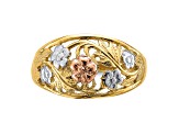 14K Floral Dome Ring