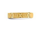 14K Yellow Gold X and O Pattern Toe Ring