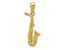 14k Yellow Gold 3D Textured Saxophone Pendant
