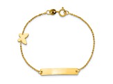 14K Yellow Gold Polished 5.5-inch Butterfly ID Bracelet