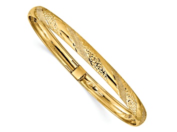 Picture of 14K Yellow Gold Twisted Diamond-cut Flexible Bangle