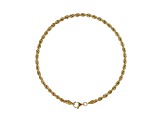 14K Yellow Gold 2.5 mm Diamond Cut Rope Chain Bracelet, 7.25 Inches