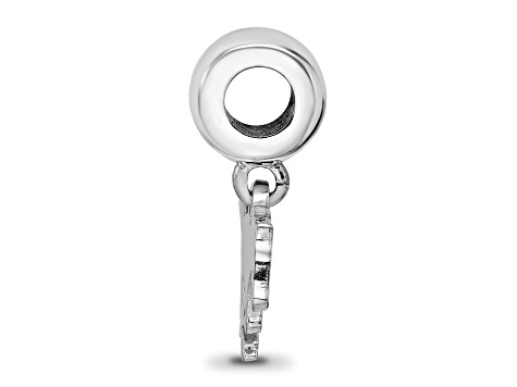 Sterling Silver Rhodium-plated LogoArt Southern Methodist University Small Dangle Bead