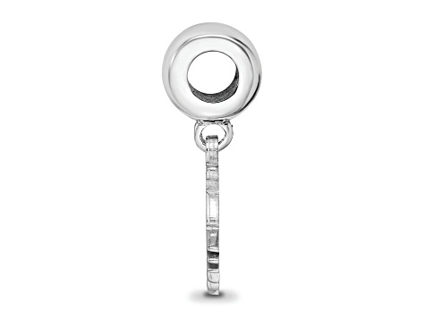 Sterling Silver Rhodium-plated LogoArt Ohio University Small Dangle Bead