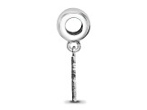 Sterling Silver Rhodium-plated LogoArt Clemson University Small Dangle Bead