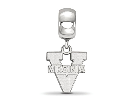 Sterling Silver Rhodium-plated LogoArt University of Virginia Small Dangle Bead