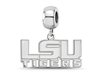 Picture of Sterling Silver Rhodium-plated LogoArt Louisiana State University Small Dangle Bead