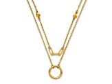 14K Yellow Gold Polished Double Layer Necklace