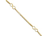 14K Yellow Gold Polished Infinity Symbol 9-inch Plus 1-inch Extension Anklet