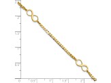 14K Yellow Gold Polished Infinity Symbol 9-inch Plus 1-inch Extension Anklet