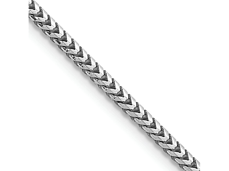 Rhodium Over 14k White Gold 2.5mm Franco Link Bracelet