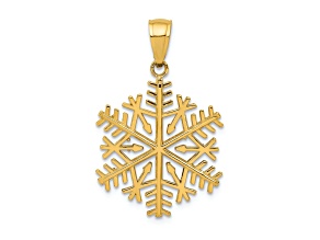 14K Yellow Gold Polished Snowflake Pendant