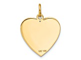 14k Yellow Gold Textured Flag Heart Pendant