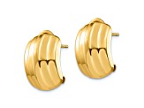 14k Yellow Gold Polished Ribbed Stud Earrings