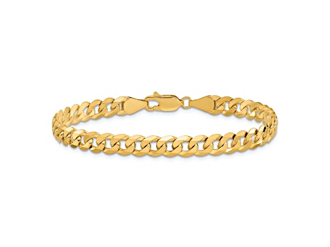 10k Yellow Gold 5.75mm Flat Beveled Curb Link Bracelet