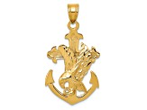 14K Yellow Gold Mariners Cross with Eagle Pendant