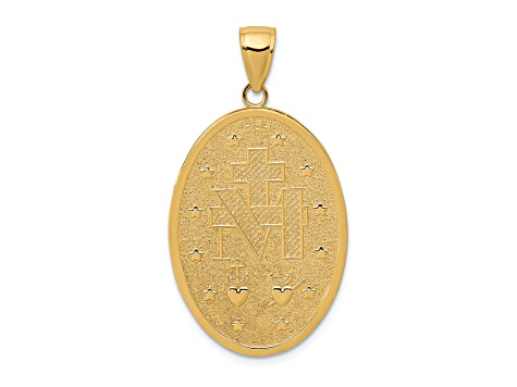 14K Yellow Gold Miraculous Medal Pendant - 19845A | JTV.com