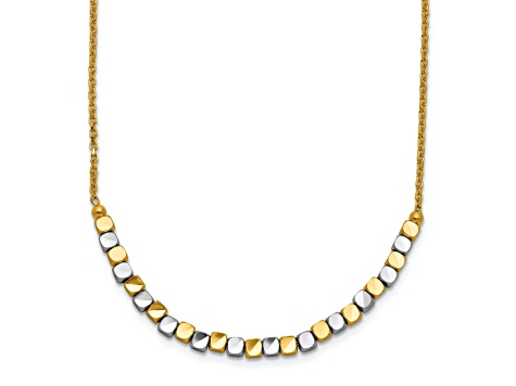 14K Two-tone Beaded 18-inch Necklace