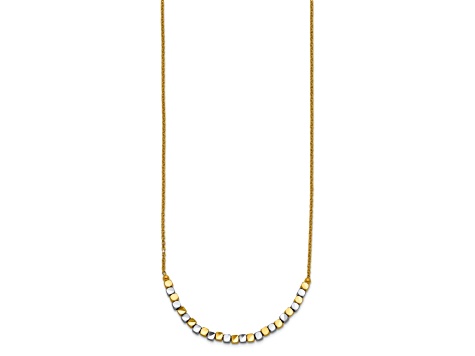 14K Two-tone Beaded 18-inch Necklace