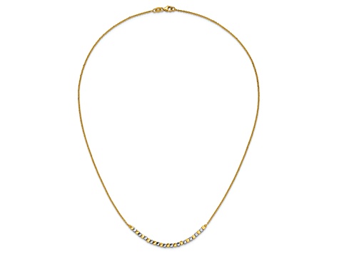 14K Two-tone Beaded 18-inch Necklace