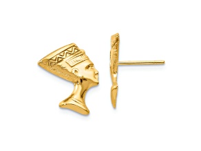 14K Yellow Gold Nefertiti Post Earrings