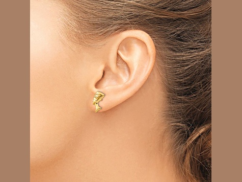 14K Yellow Gold Nefertiti Post Earrings