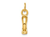 14k Yellow Gold Textured High Heel Shoe Charm Pendant