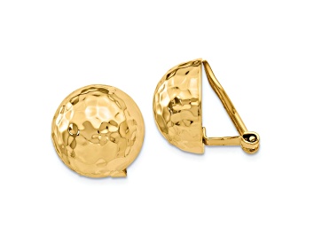 Picture of 14k Yellow Gold 14mm Hammered Non-pierced Stud Earrings