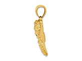 14k Yellow Gold Textured Butterfly Pendant