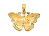 14k Yellow Gold Textured Butterfly Pendant