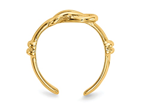 14K Yellow Gold Love Knot Toe Ring