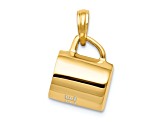 14k Yellow Gold 3D Enameled Coffee Cup Pendant