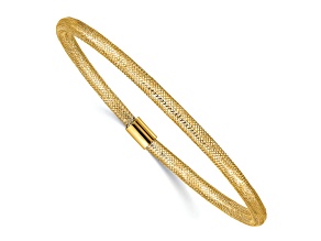 10k Yellow Gold 3mm Stretch Mesh Slip-On Bracelet