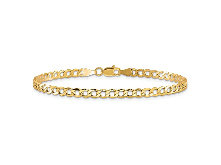 10k Yellow Gold 3.35mm Curb Link Bracelet - 19BCVA | JTV