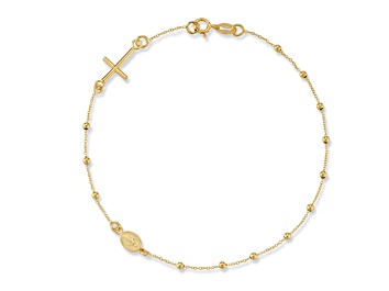 Picture of Bellissima Gold 14K Yellow Gold Dainty Rosary Bracelet, Made in Italy