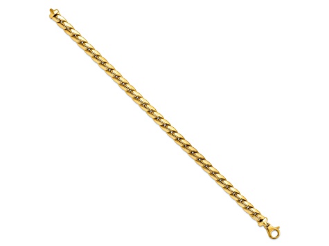 14K Yellow Gold Polished Fancy Link Men's Bracelet