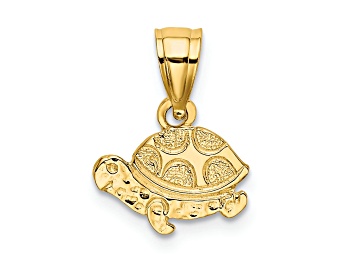 Picture of 14K Yellow Gold Flat Mini Turtle Charm