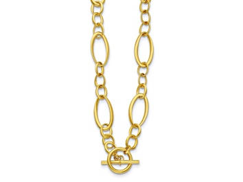 Picture of 18K Yellow Gold Oval Link 18-inch Toggle Necklace