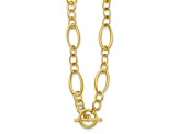 18K Yellow Gold Oval Link 18-inch Toggle Necklace