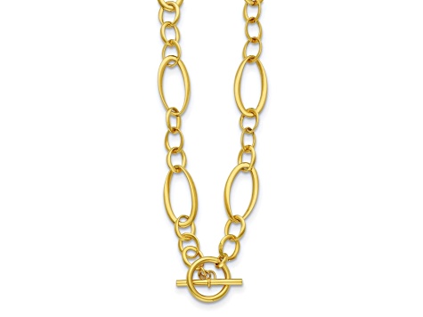 18K Yellow Gold Oval Link 24-inch Toggle Necklace