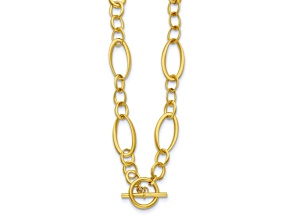 18K Yellow Gold Oval Link 24-inch Toggle Necklace