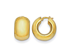 14K Yellow Gold 24mm Round Hoop Earrings