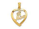 14K Yellow Gold Number 1 MOM in Heart Charm