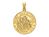 14K Yellow Gold Polished Saint Christopher Coin Charm