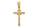 14K Yellow and White Gold INRI Crucifix Pendant