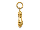 14k Yellow Gold Textured Peanut Charm Pendant