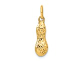 14k Yellow Gold Textured Peanut Charm Pendant