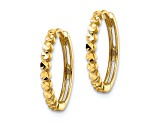 14k Yellow Gold 5/8" Diamond-cut Hinged Hoop Earrings