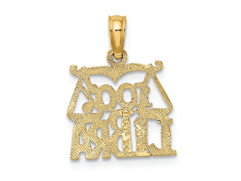 14k Yellow Gold Textured 100% Libra Zodiac Charm