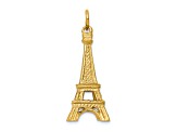 14k Yellow Gold Textured Eiffel Tower Charm Pendant